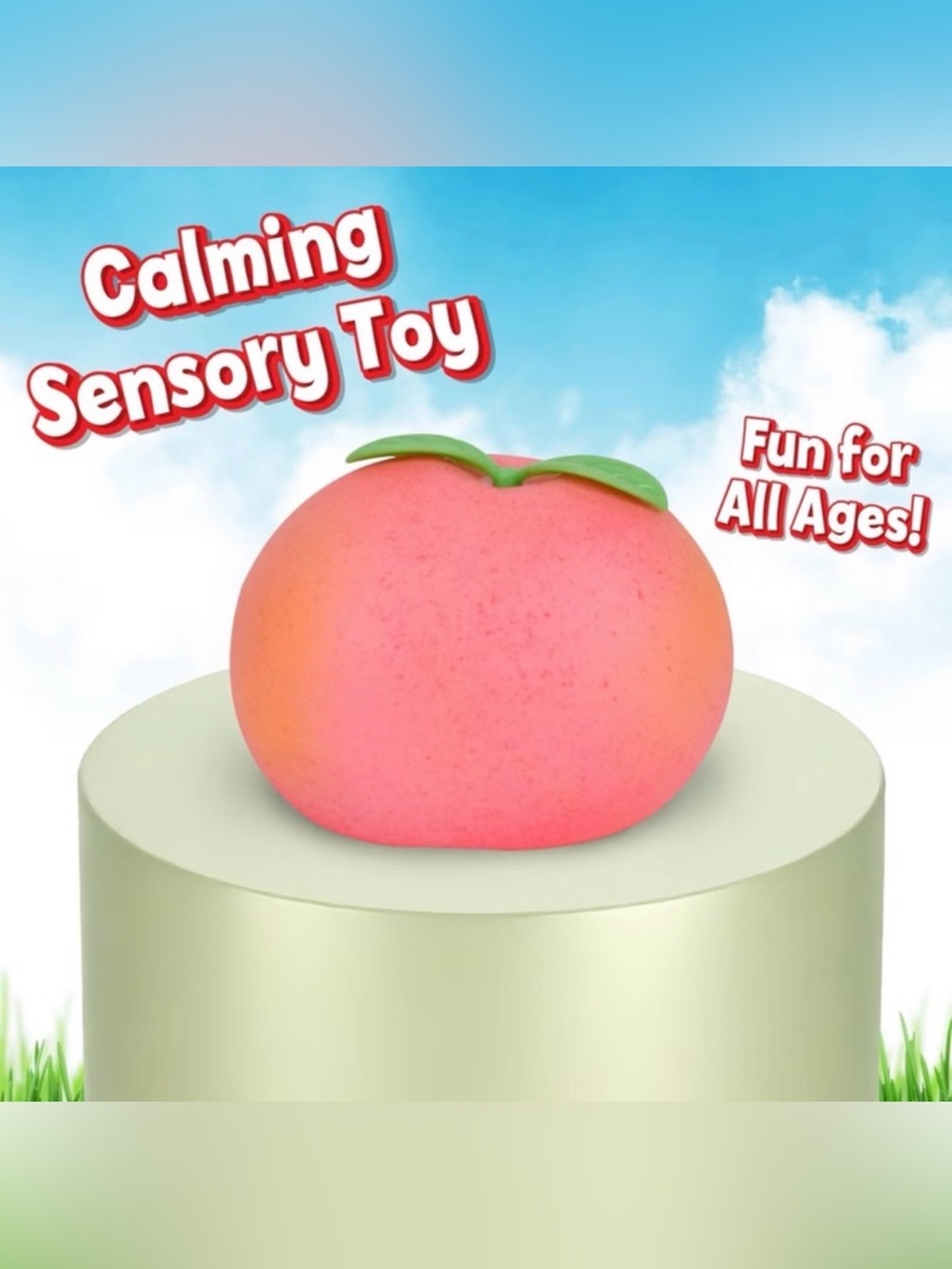 SHIPS TODAY! Peach Sunny Days Squeezy Squishy Fidget Fruit Toy TikTok Viral New - Picture 7 of 8